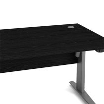 Prax Electric 150cm Computer Desk In Black With Silver Grey Legs