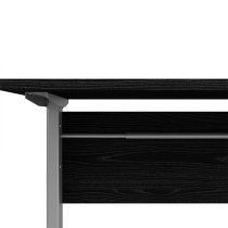 Prax Electric 150cm Computer Desk In Black With Silver Grey Legs