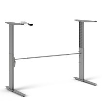 Prax Electric 150cm Computer Desk In Black With Silver Grey Legs