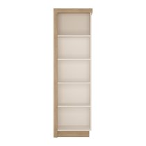 Lyco Right Handed Bookcase In Riviera Oak And White High Gloss