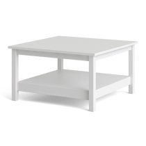 Barcila Square Wooden Coffee Table In White