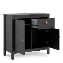 Barcila 2 Doors 1 Drawer Wooden Sideboard In Matt Black