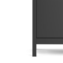 Barcila 2 Doors 1 Drawer Wooden Sideboard In Matt Black