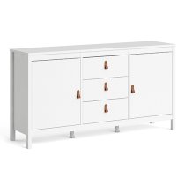 Barcila 2 Doors 3 Drawers Wooden Sideboard In White