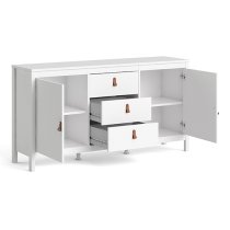 Barcila 2 Doors 3 Drawers Wooden Sideboard In White