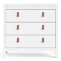 Barcila Chest Of Drawers In White With 3 Drawers