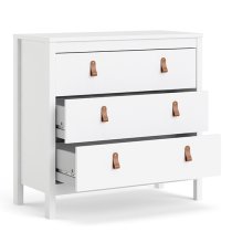 Barcila Chest Of Drawers In White With 3 Drawers