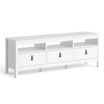 Barcila 3 Drawers Wooden TV Stand In White