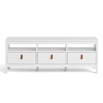 Barcila 3 Drawers Wooden TV Stand In White