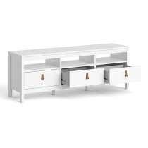 Barcila 3 Drawers Wooden TV Stand In White