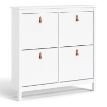 Barcila 4 Compartments Shoe Storage Cabinet In White