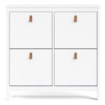 Barcila 4 Compartments Shoe Storage Cabinet In White