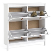 Barcila 4 Compartments Shoe Storage Cabinet In White