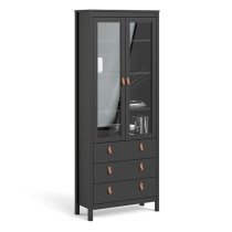 Barcila 2 Doors 3 Drawers Display Cabinet In Matt Black