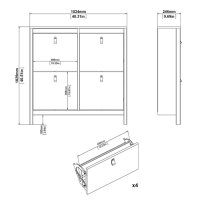 Macron Wooden Shoe Cabinet In White With 4 Compartments