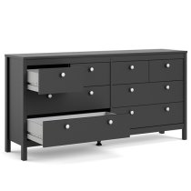 Macron Wooden Chest Of Drawers In Matt Black With 8 Drawers