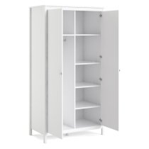 Macron Wooden Double Door Wardrobe In White