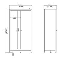 Macron Wooden Double Door Wardrobe In White