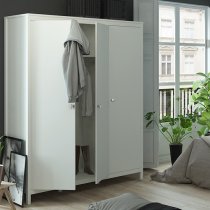 Macron Wooden Triple Door Wardrobe In White