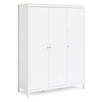 Macron Wooden Triple Door Wardrobe In White