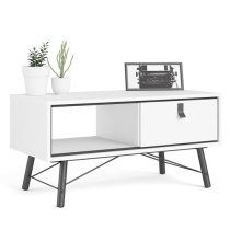 Rynok Wooden Coffee table In Matt White With 1 Drawer