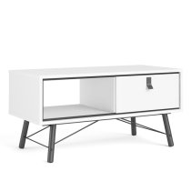 Rynok Wooden Coffee table In Matt White With 1 Drawer