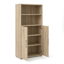 Prax 2 Doors 4 Shelves Office Storage Cabinet In Oak