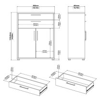 Prax 2 Doors 5 Shelves Office Storage Cabinet In Black