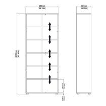 Prax 2 Doors 5 Shelves Office Storage Cabinet In White