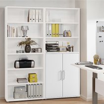 Prax 2 Doors 5 Shelves Office Storage Cabinet In White