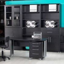 Prax 5 Shelves 2 Drawers Office Storage Cabinet In Black