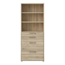 Prax 5 Shelves 2 Drawers Office Storage Cabinet In Oak