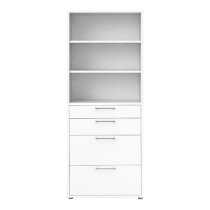 Prax 5 Shelves 2 Drawers Office Storage Cabinet In White