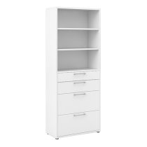 Prax 5 Shelves 2 Drawers Office Storage Cabinet In White