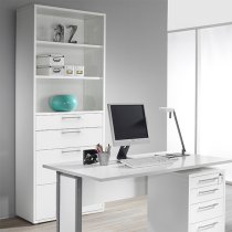 Prax 5 Shelves 2 Drawers Office Storage Cabinet In White