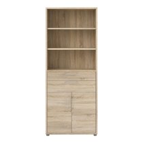 Prax Tall 2 Drawers 2 Doors Office Storage Cabinet In Oak