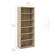 Prax 5 Shelves Home And Office Bookcase In Oak