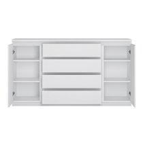 Felton 2 Doors 4 Drawers Wide Wooden Sideboard In Alpine White