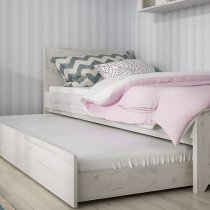 Alink Wooden Single Bed With Guest Bed In White