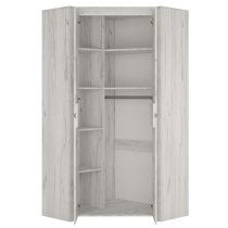 Alink Corner Wooden 2 Doors Wardrobe In White