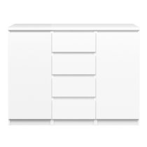 Nakou High Gloss 2 Doors 4 Drawers Sideboard In White