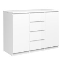 Nakou High Gloss 2 Doors 4 Drawers Sideboard In White