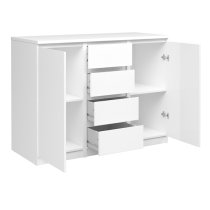 Nakou High Gloss 2 Doors 4 Drawers Sideboard In White