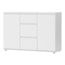 Naira Wooden Sideboard In White With 2 Doors 3 Drawers