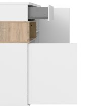 Romtree Wooden 2 Doors 1 Drawer Highboard In White And Oak