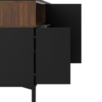 Romtree Wooden 3 Doors 3 Drawers Sideboard In Black And Walnut