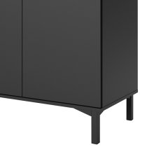 Romtree Wooden 3 Doors 3 Drawers Sideboard In Black And Walnut