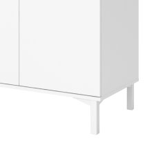 Romtree Wooden 3 Doors 3 Drawers Sideboard In White And Oak