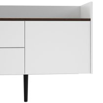 Unka Wooden 3 Doors 2 Drawers Sideboard In Walnut And White