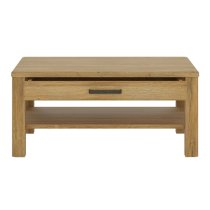 Corco Wooden 1 Drawer Coffee Table In Grandson Oak